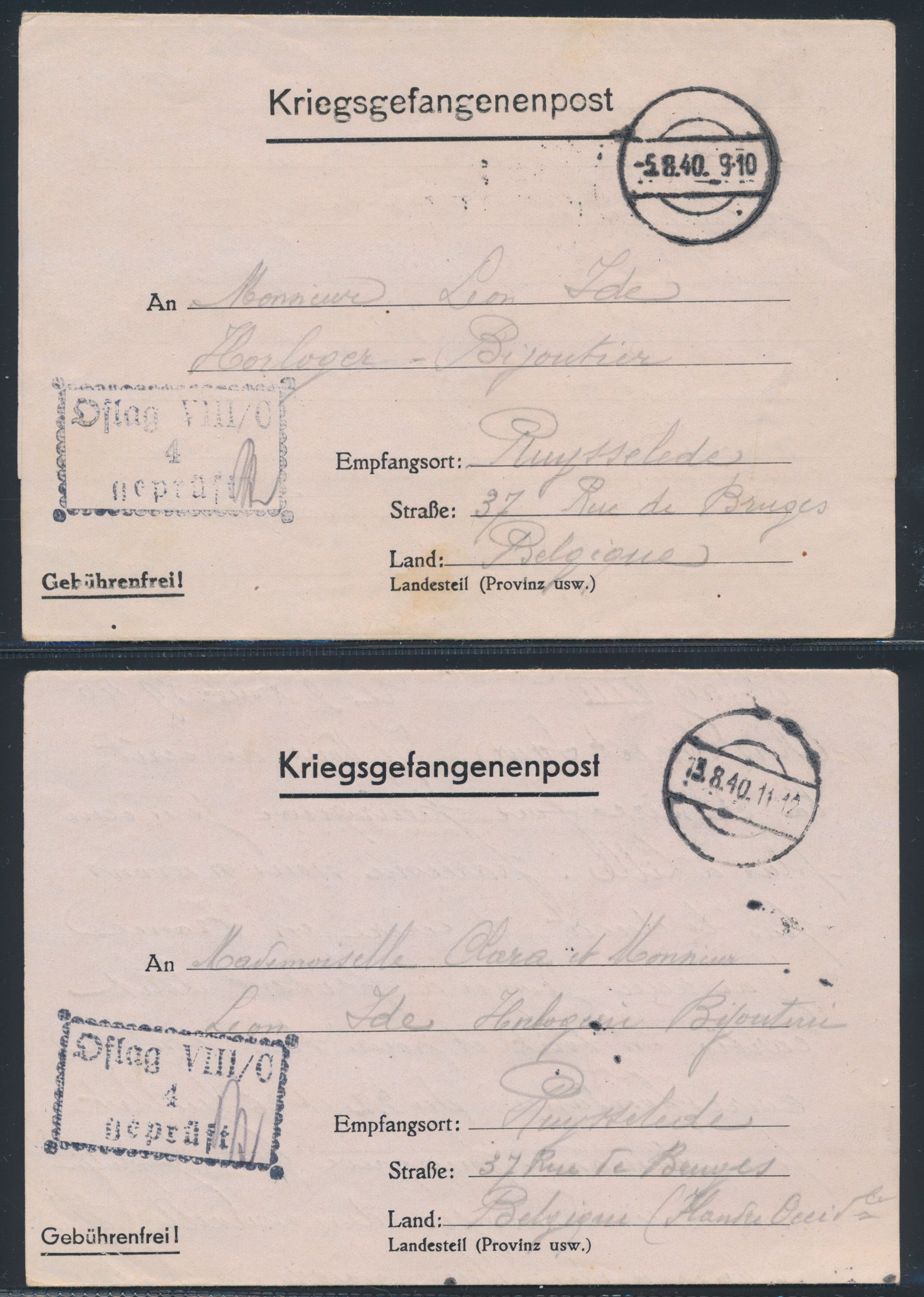 2 brieven en 2 Kriegsgefangenpost, brieven van Leipzig en Dresden, voor de specialist, zm