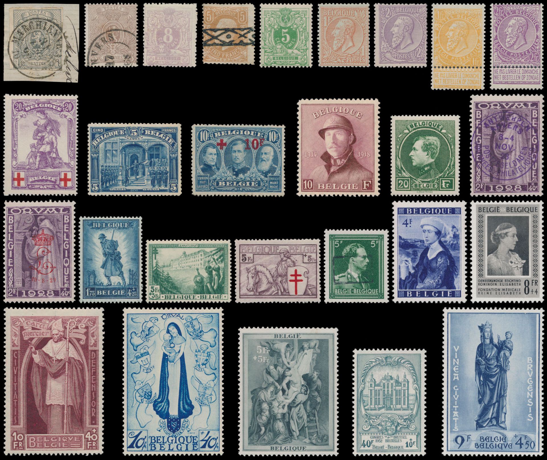 1849/1992 Verzameling in 2 Davo albums, klassiek in gemengde kwaliteit, 22 gest., 29 **, 37A gest. (tanding hersteld), 45 *, 51 * (zeer lichte scharnier), 52 **, fijne baard **/*, brede baard * (
