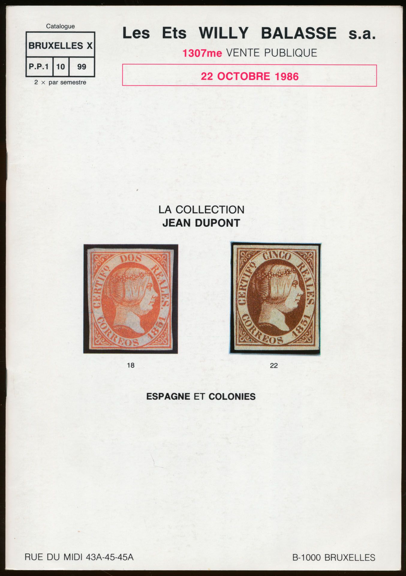 Spanje, samenstelling van 4 boeken, w.o. Willy Balasse veiling 1307, Guerre civile d'Espagne (M. Colas) en 