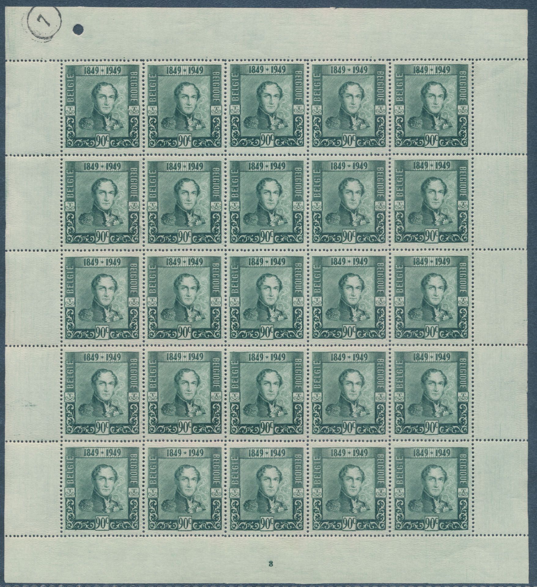 F 807/10 'Full set' (sheetlets of 25) (paper-grain top left margin), here and there left loose on perforation, vf (OBP €525)