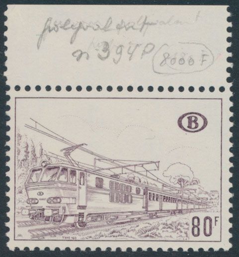 TR 394/ P4 '80 Fr violet polyvalent papier', zm (OBP € 225)