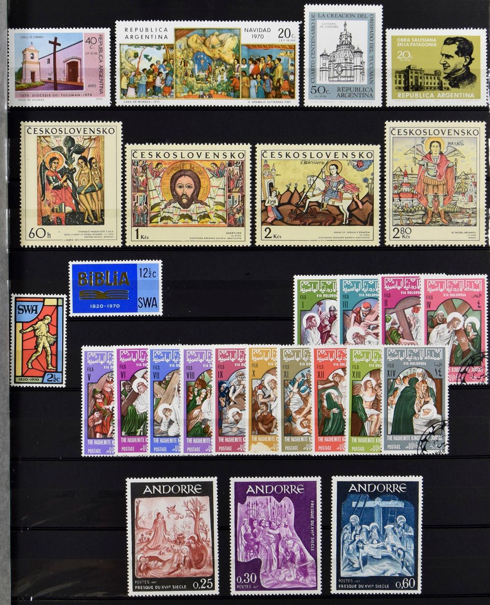 Religion : Sammlung, religiöse Kunst, Weihnachten, etc. in 5 Einsteckbüchern, einwandfrei/schön 