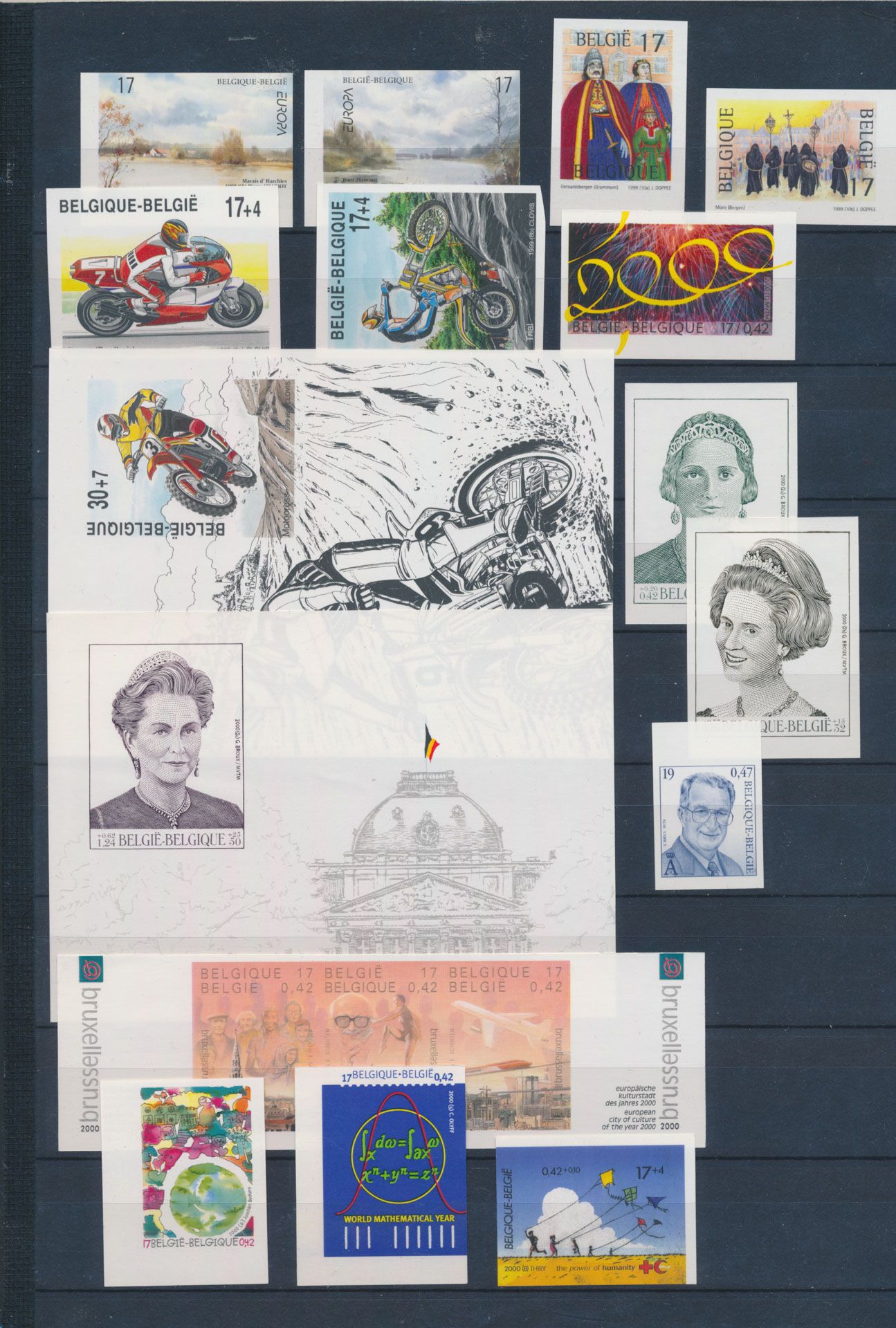 Accumulation 1999 + 2000, 22 sets + 2 souvenir sheets, 1 booklet, 1 sheetlet of 10, vf (OBP €1,210)