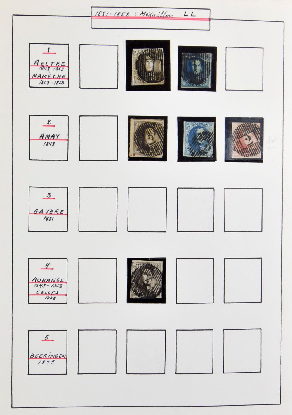 Collection de médaillons, 173 exemplaires (presque tous non rognés), tous avec cachet de distribution, dont plusieurs jolis cachets, zm/m/ntz (Haut COBA).