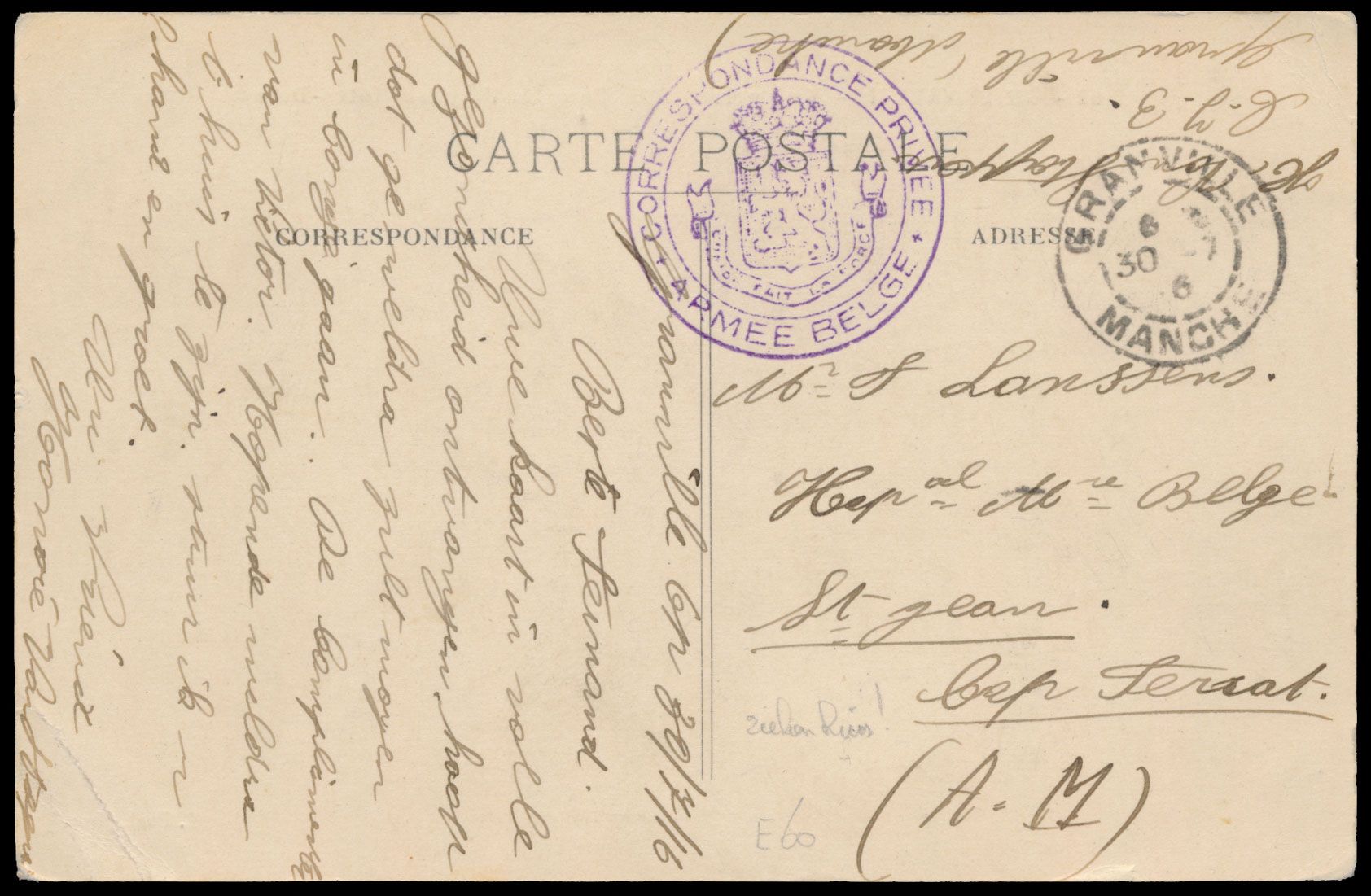 1916/1918, 2 brieven en 2 zichtkaarten in 
