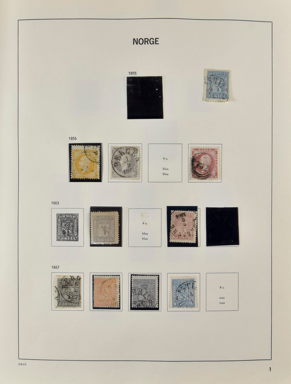 1856/1995 Collection in Davo album with better stamps, vf/f/to be checked.
