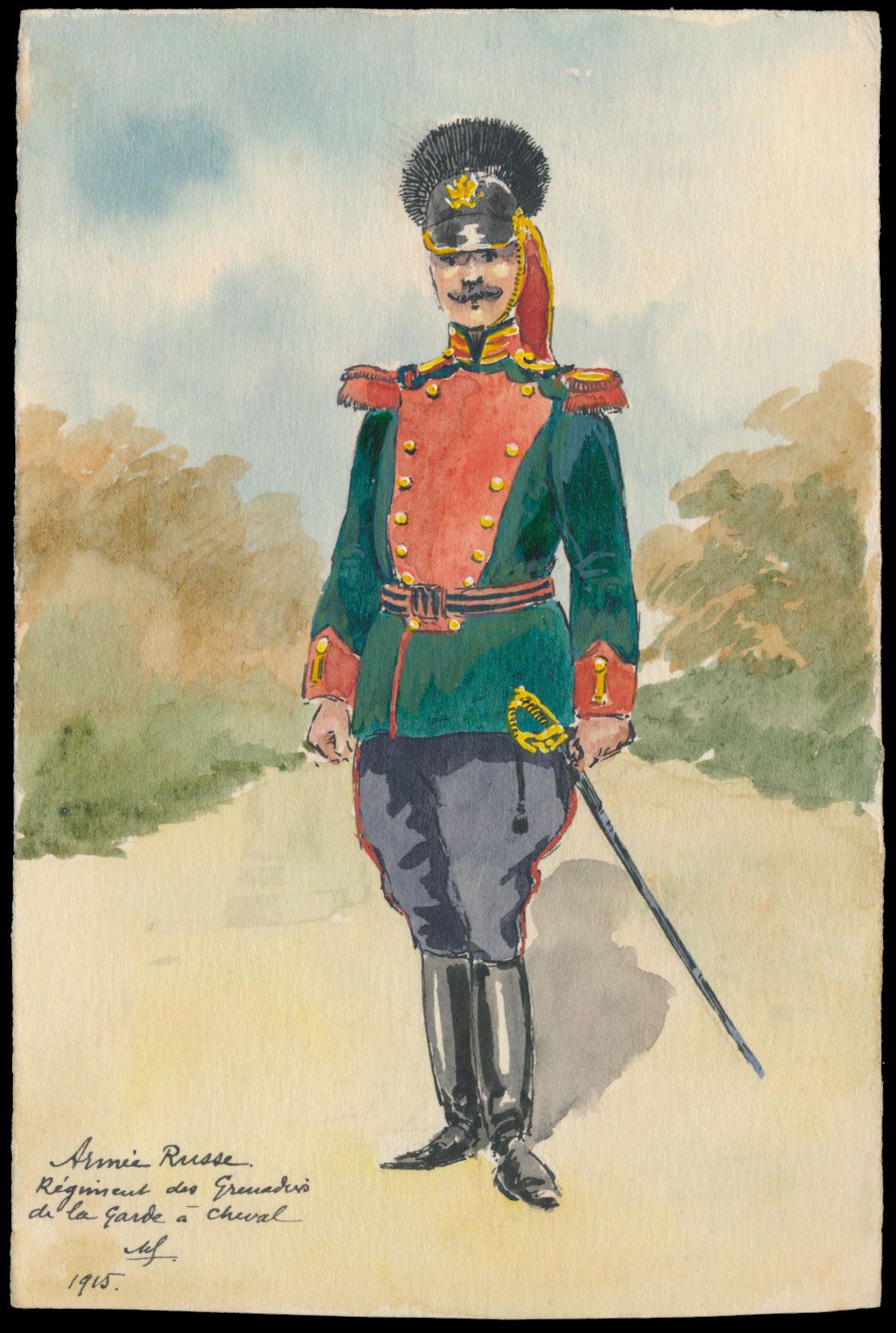 Illustrator- Uniformen, periode rond W.O. I, van gekende illustrator (68 stuks)