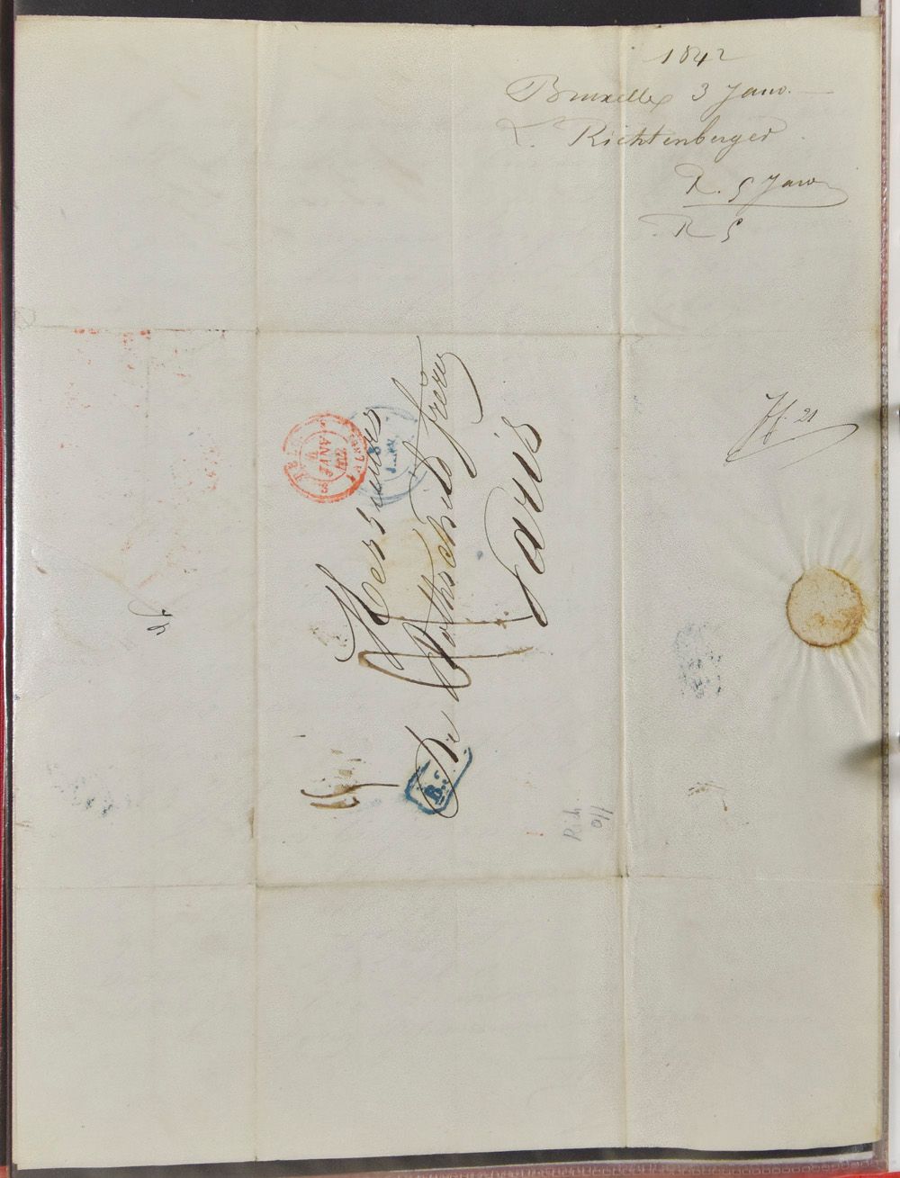 Specialisatie verzameling in een album over Samuel Lambert-Richterberg, Officier de l'ordre de Leopold, chevalier de la legion d'Honneur. Consul de Hesse et Grèce. Uitgebreide briefwisseling in 1942 met de familie 