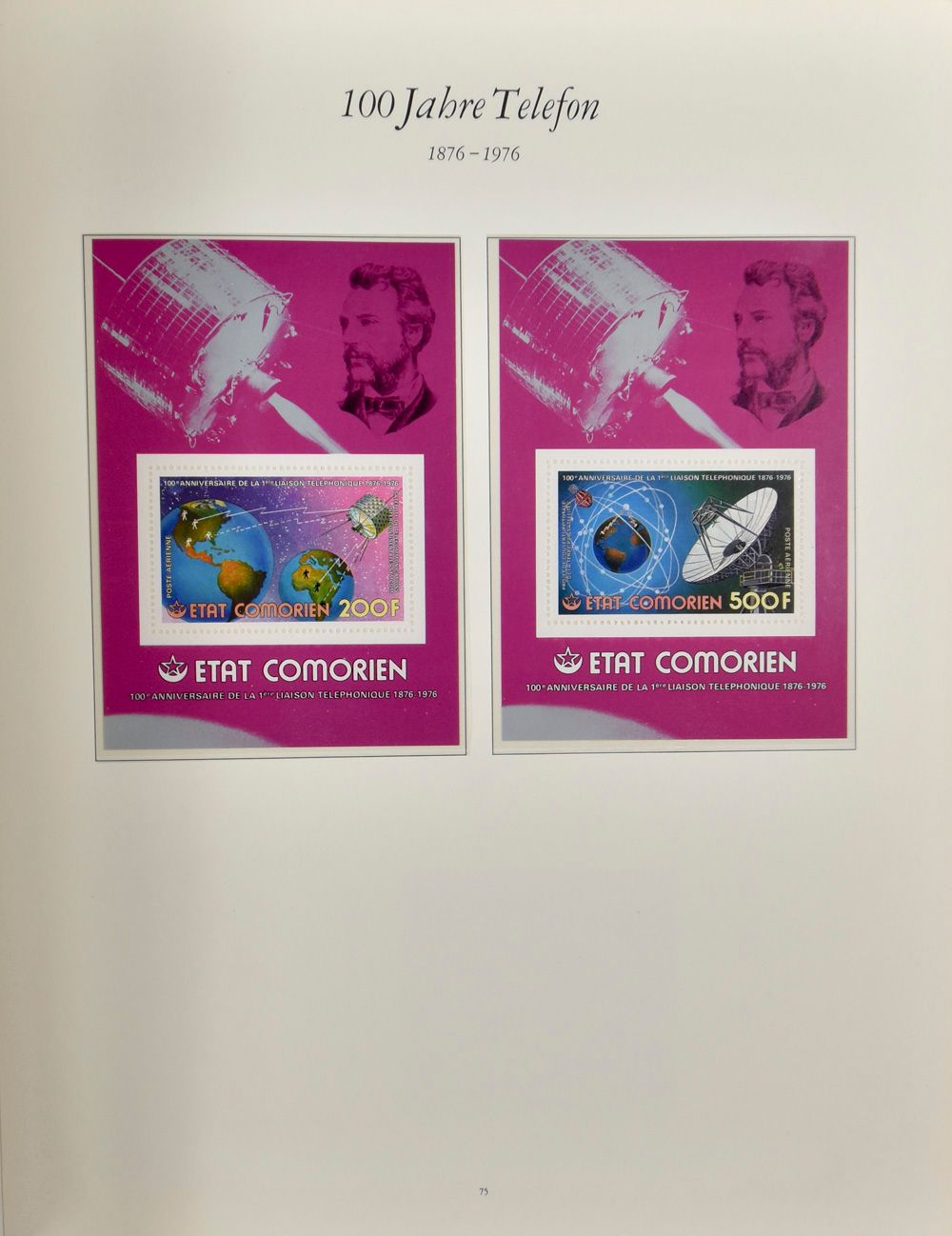 Verzameling 100 jaar telefoon, 1876/1976 in 3 albums met zegels en blokken postfris en op FDC, zm 