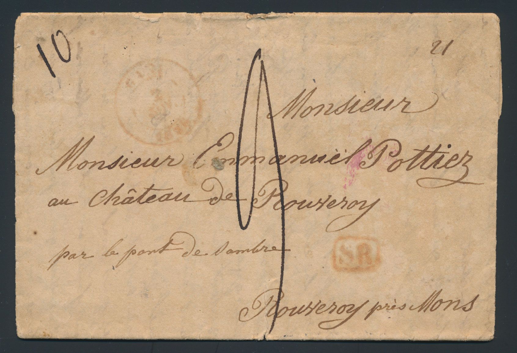 1838, voorloper met inhoud, vanuit Gand, dd. 2 november 1838, naar geaddresseerde 