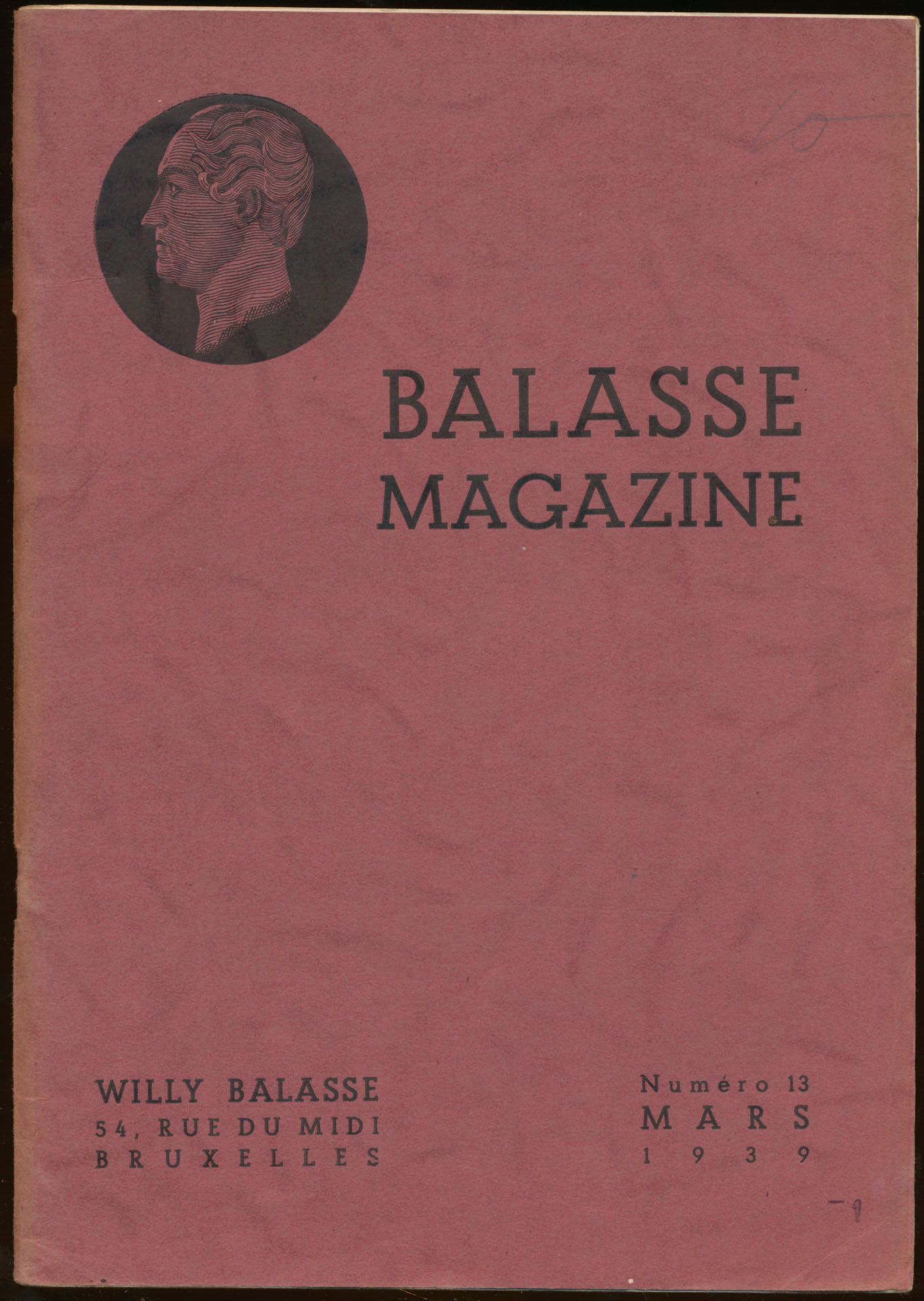 Balasse magazine, numéro 13, mars 1939; Willy Balasse; 1939; gedrukt; geniet; Frans; 64 pag.; zachte kaft; in redelijke staat