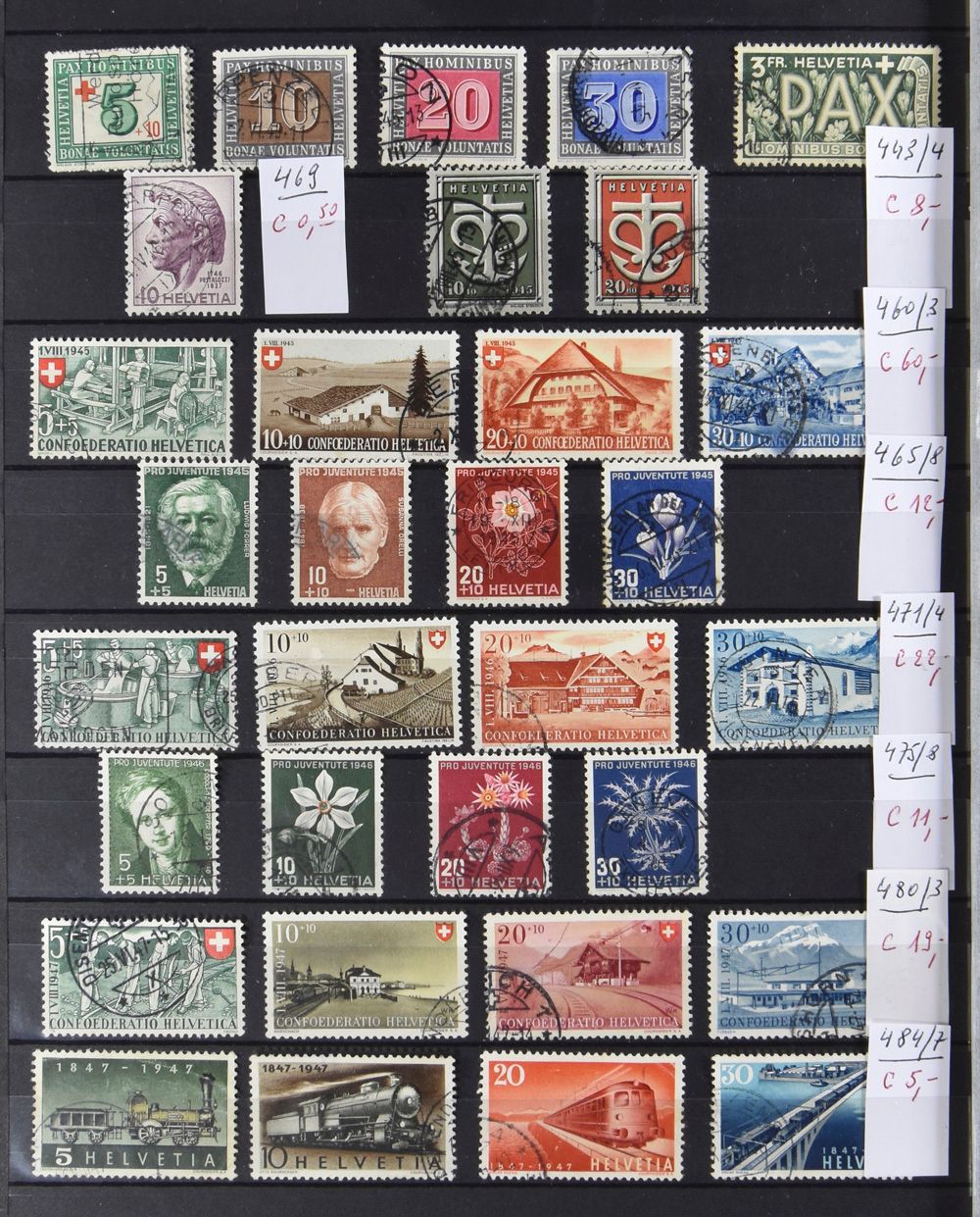 1862/2000 Gestempelde samenstelling in 2 insteekboeken w.o. veel klassieke zegels met dubbels, ook dienstzegels, zm/m/ntz 