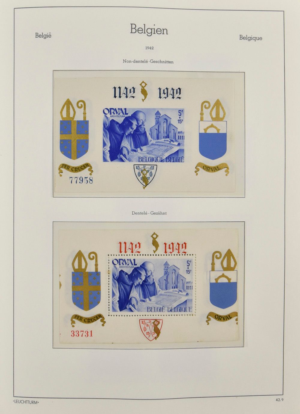 1940/1970, startverzameling in Leuchtturmklemband, w.o. volledige reeksen en blokken, zm/m/ntz.