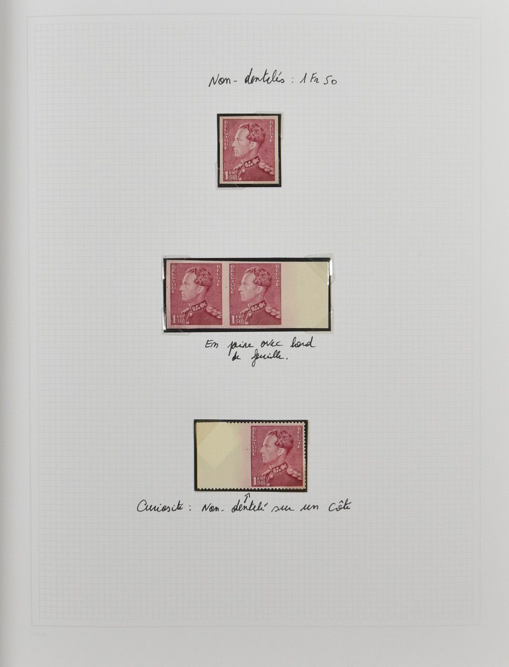 1936/1940 Très belle étude sur cette émission, joliment présentée sur des feuilles d'album, y compris non dentelé, bloc de quartre **, -10%, inscriptions sur la tranche, numéros de planche, marque de gomme, nuances de couleur, varieté, tb
