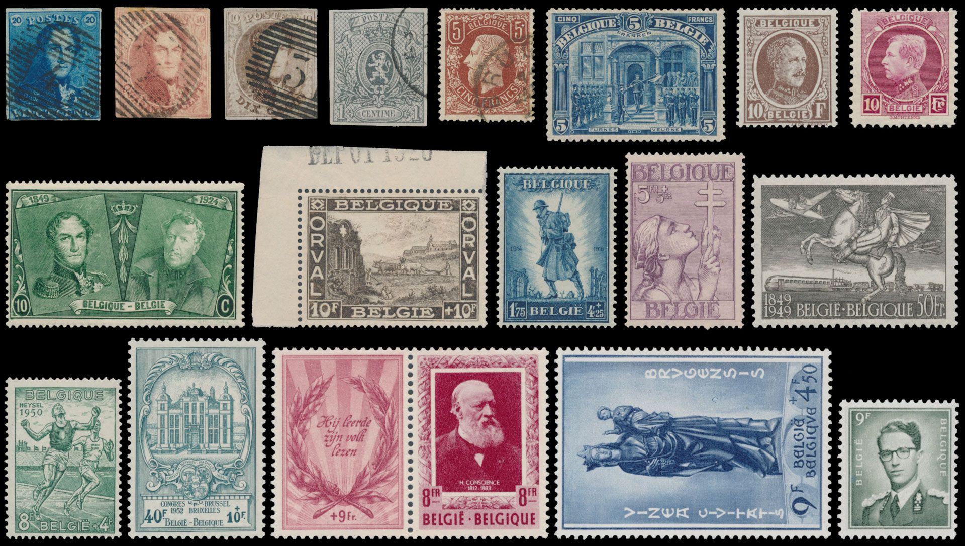 1849/1972 Verzameling in 2 Leuchtturm klembanden, w.o. klassiek, n° 37 gest. (vals, Sperati?), stempels, vanaf 1910 **/*, 5 franken *, Houyoux --, 221/33 **, 1° Orval **, BL 3 *, infanterie *, Kruis van Lotharingen *, BL 4 *, vanaf 1945 vrijwel alles **, ook blokken, LP, zm/m/ntz