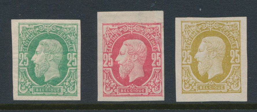 STES 1675, 1676 en 1678, 3 proeven van de plaat op wit papier, 