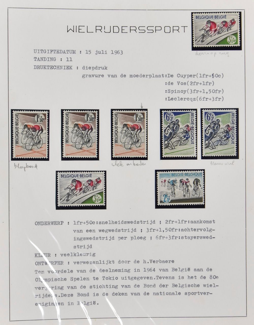 1963/1910 Verzameling waarbij meer dan 120 variëteiten in album, zm 