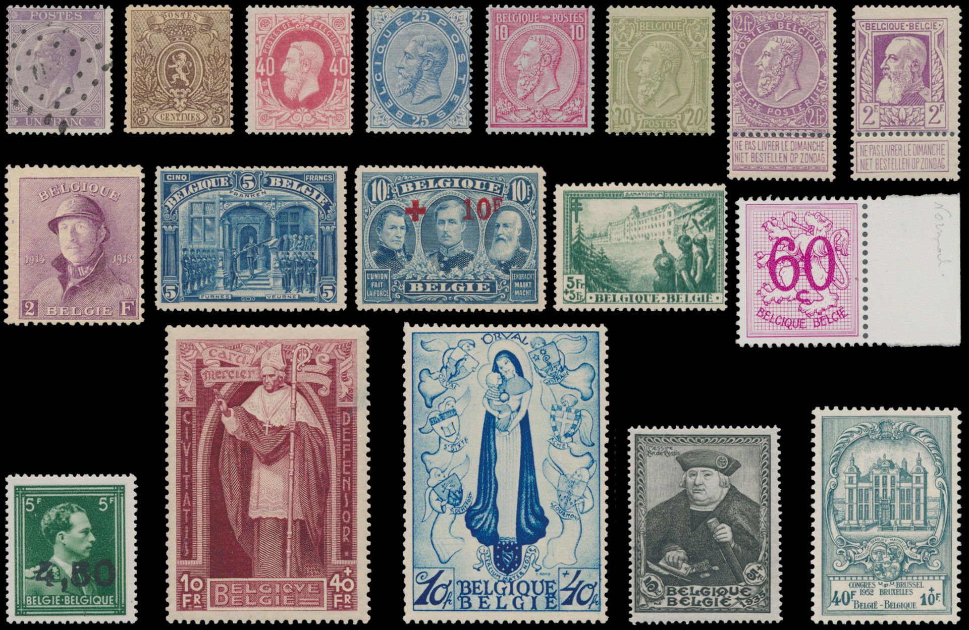 1849/2002 Belangrijke verzameling in 4 Davo albums w.o. klassiek in gemengde kwaliteit, semi-klassiek */**/(*)/(**), fijne- en grove baard *, Pellens *, 5 franken *, Rode Kruis *, Helm *, 301 **, BL **, BL 3 *, 325 **, Mercier *, Infanterie *, Sanatorium **, Grote Orval *, Tassis **, Gellingen, 1370-P2 **, BL 26/31 **, UPU **, HK (grijze- en groene kaart), Finch, SLX 6, nominaal, zm/m/ntz