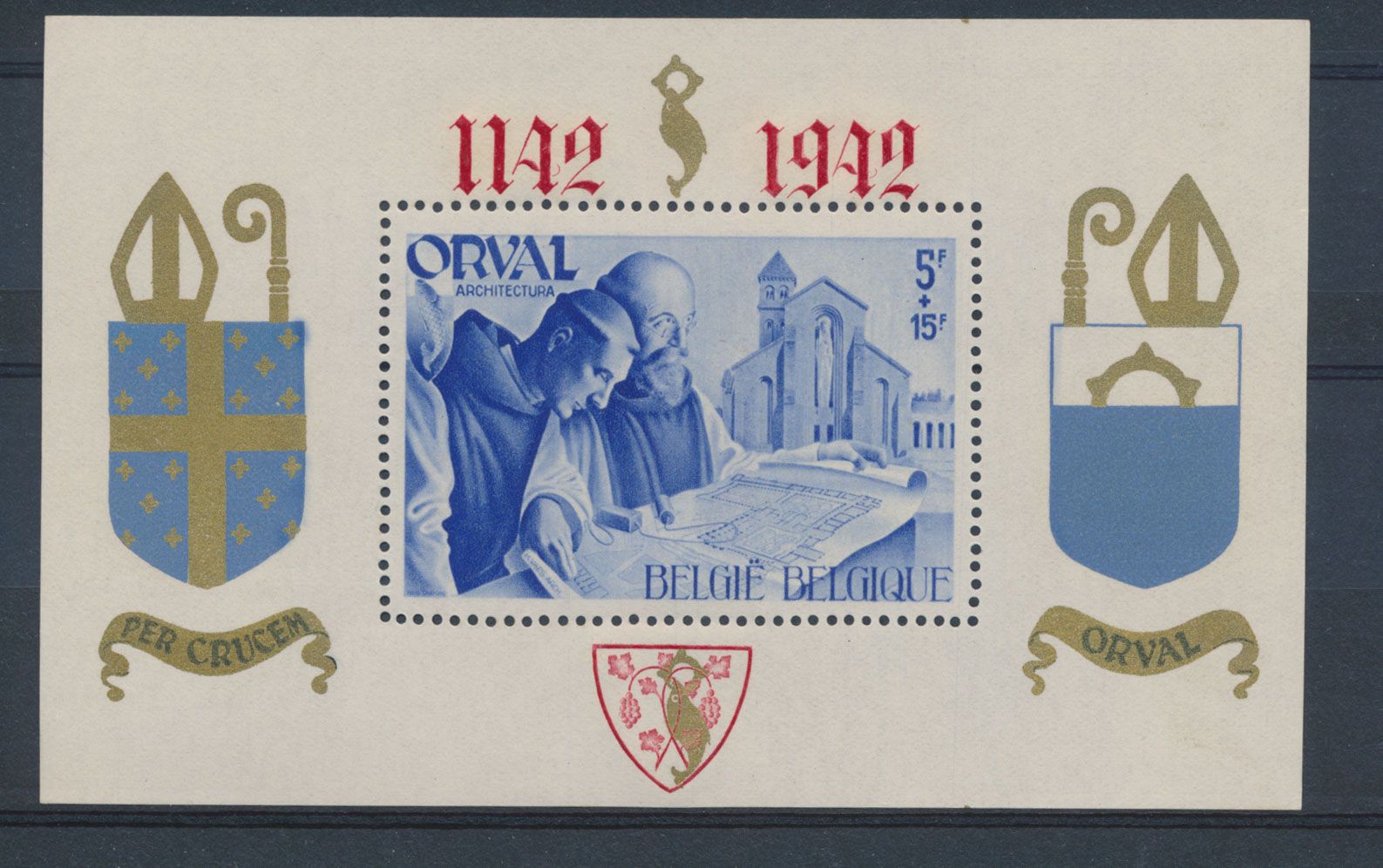 BL 20A, Gothic numerals, red overprint, perforated, not numbered, vf (OBP €100)