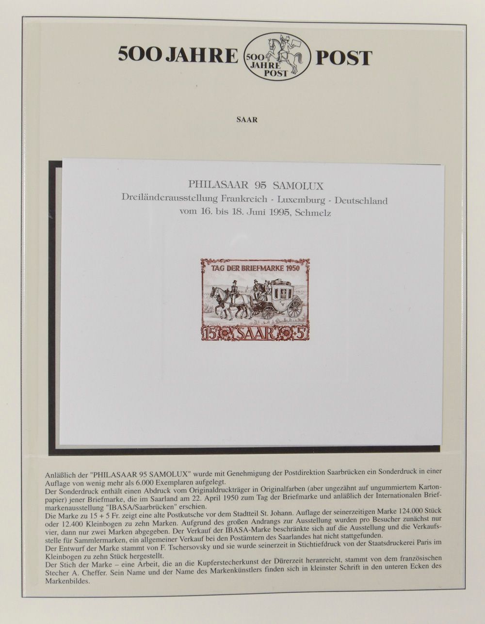 POST : 500 années de courrier, très grande collection dans 9 albums avec timbres, HK, objets postaux, tb 