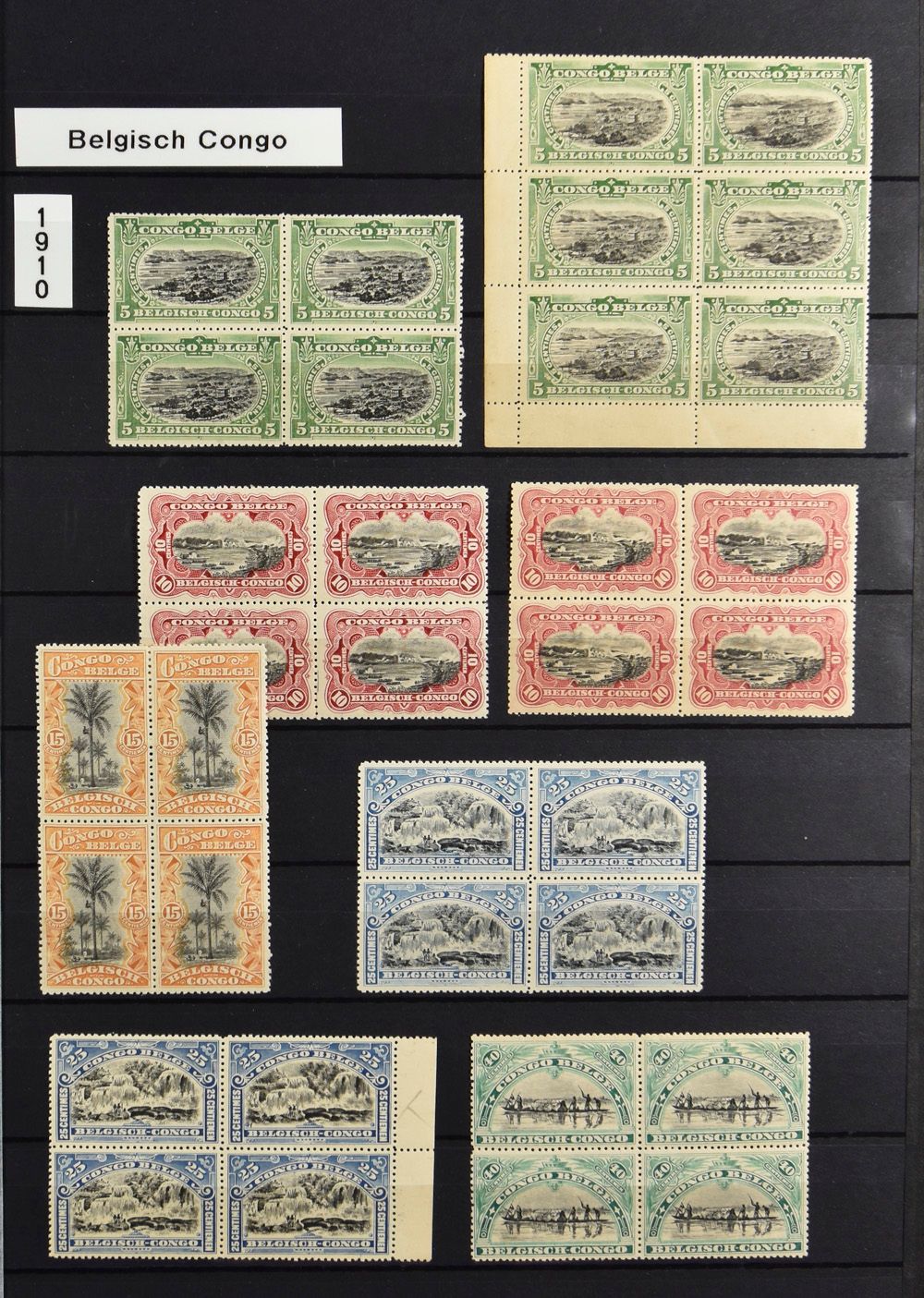 Belgian Congo, Ruanda Urundi, Katanga, Sud Kasai, Albertville locals, nice collection with doubles in stock book, vf/f