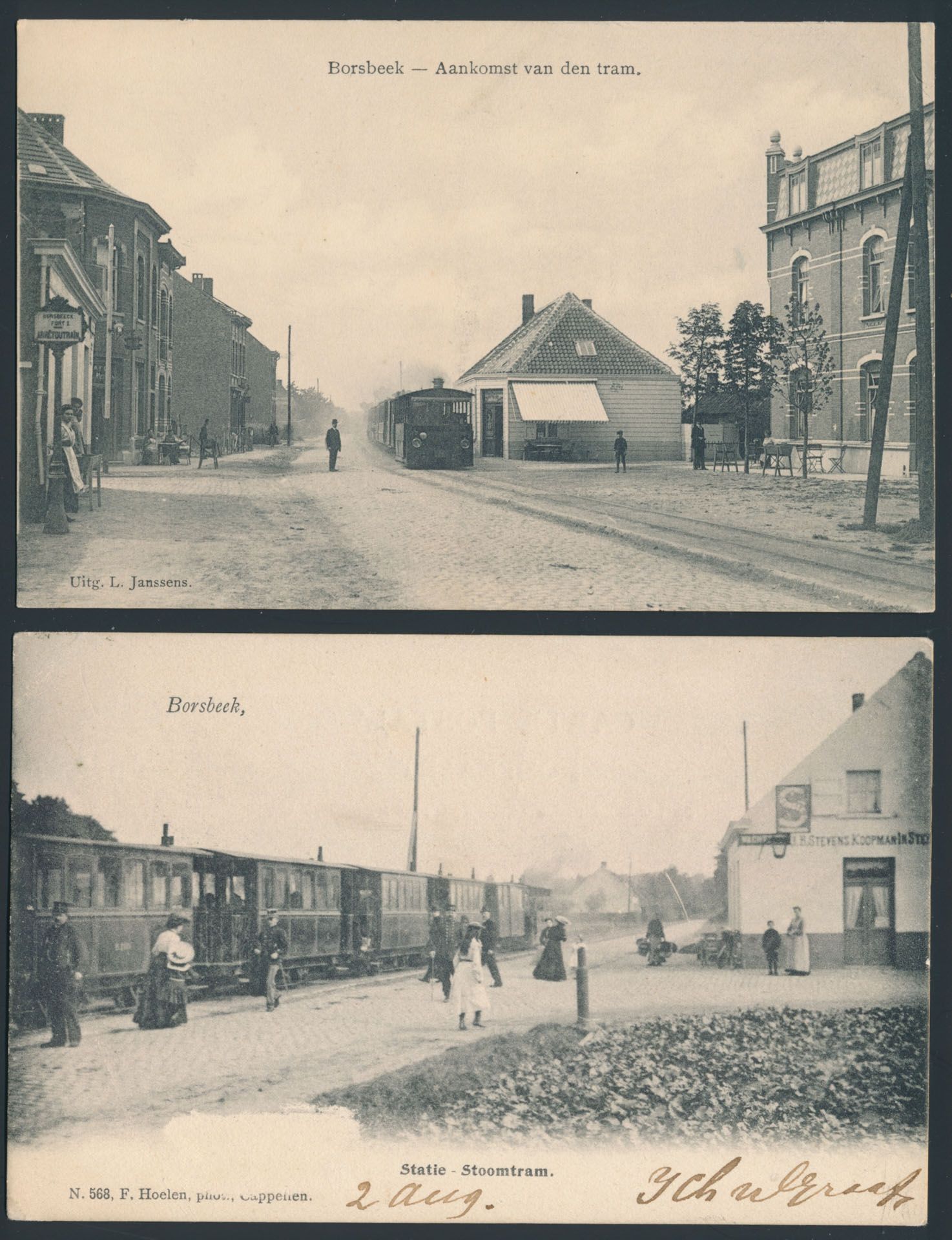 Provincie Antwerpen, Borsbeek aankomst van de tram (2 stuks)