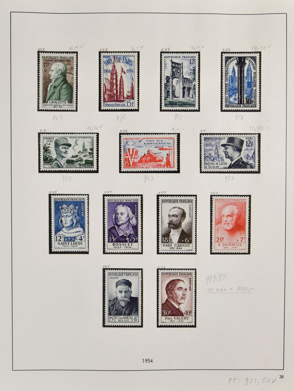 1853/1981, verzameling in 3 Safe-albums vanaf klassiek, met o.a. Merson * (zonder 2 Fr violet), Orphelins 2° en 3° reeks, Caisse d' Amortissement betere zegels, Transatlantique **, Beroemde mannen w.o. 1954**, zm/m/ntz.
