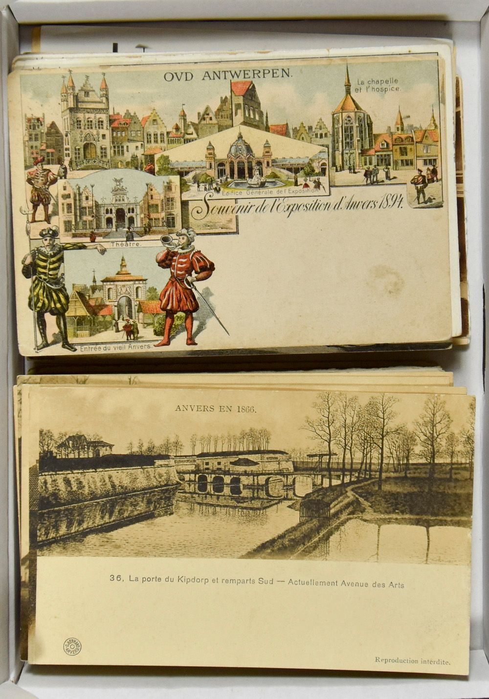 Diverse, zeer mooie samenstelling, w.o. litho's, kazernes, poorten rond de stad, enz... (+/- 80 stuks)