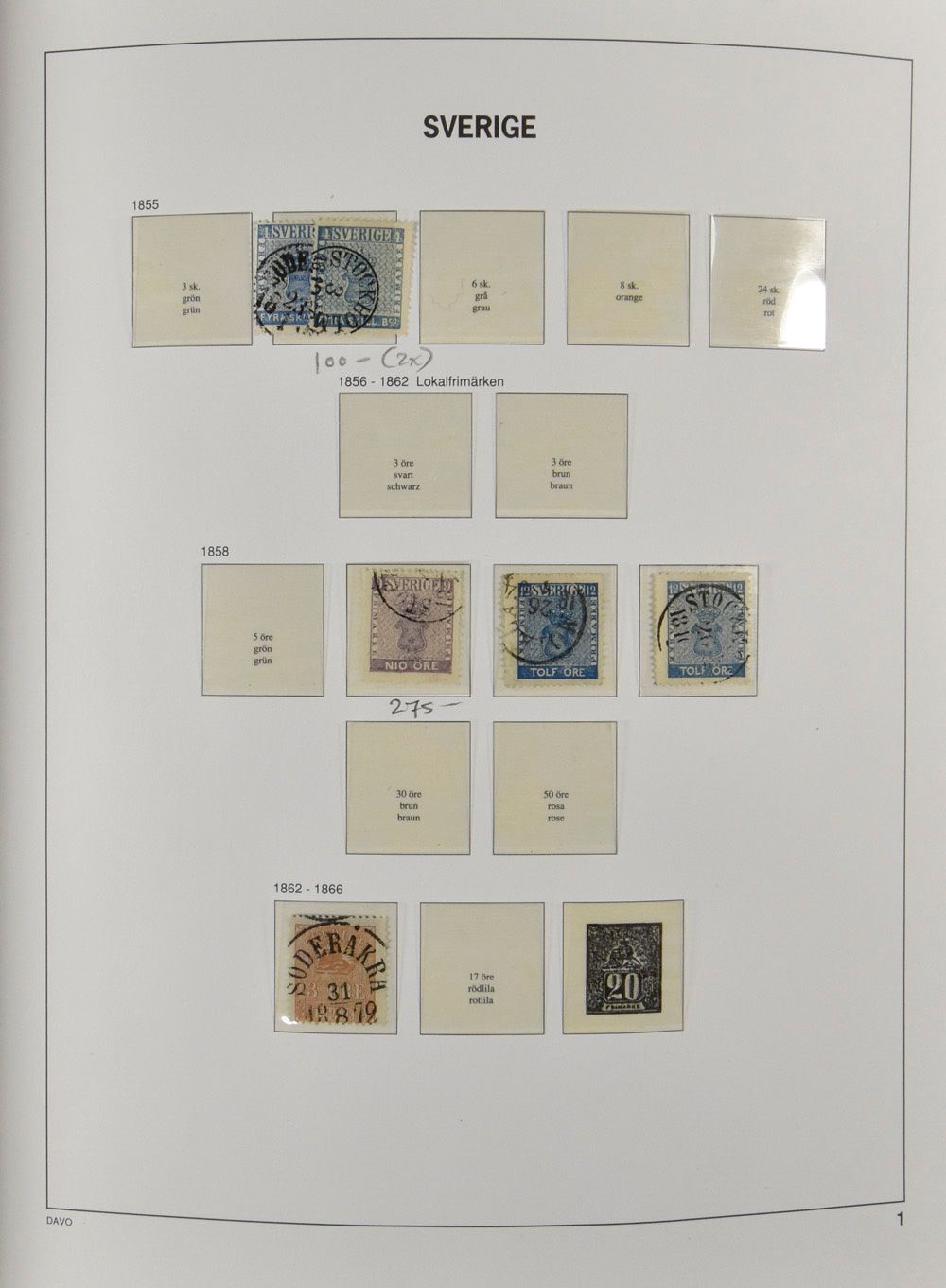 1855/1969 Collection in Davo album including UPU values up to 