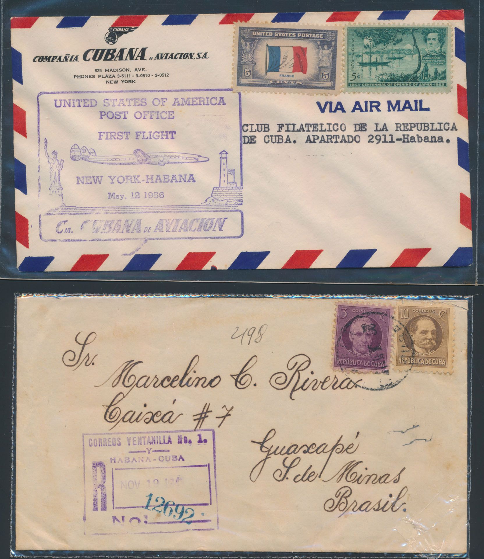 Cuba : Samenstelling 46 poststukken diverse periodes, zm/m 