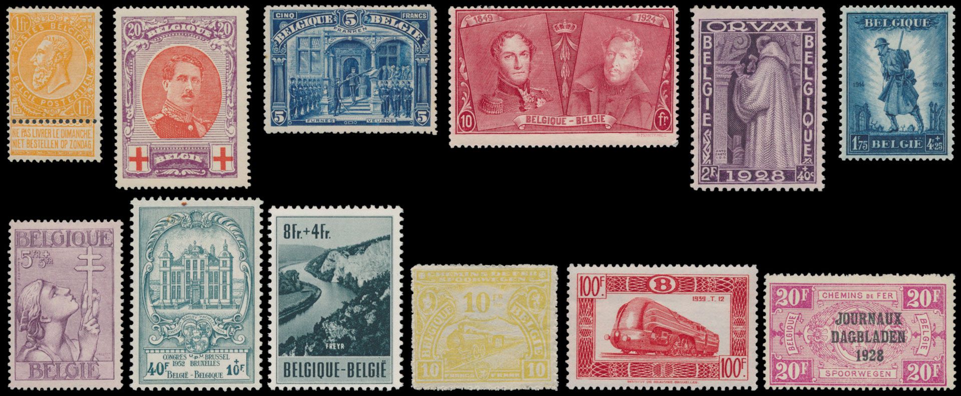 1849/1964, verzameling in 3 oude Lindneralbums, w.o. klassiek gestempeld en semi-klassiek, in wisselende kwaliteit, 53/67*, 84/107* (94/95 valse opdruk), 128**, 132/34**, 135/49 **/* (N° 147 ** maar roesttandjes), vanaf 1920 tot 1964 vrij volledig incl. blokken en overwegend **/*, Mercier ontbreekt en Grote Orval nagegomd. Vanaf 1940  zo goed als volledig ** (BF 30 ontbreekt), blokken meestal * en enkele reeksen jaren 1952/54, Mooi deel After the Book w.o. TR 48/57** (valse opdrukken) TR 58/78*, 79/96*, 100/120* (1,40 en 20 Fr ontbreken) TR 178/91** (4 en 5 Fr ontbrerken, enkele hoge waarden roest w.o. 100 Fr), enz... mooie restantverzameling met nog veel goed materiaal