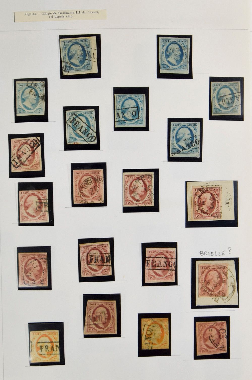 1852/1980, collection sous classeur, dont 20 timbres vd 1° Emission, de nombreux doubles, dont avec perforation, zm/m/ntz.