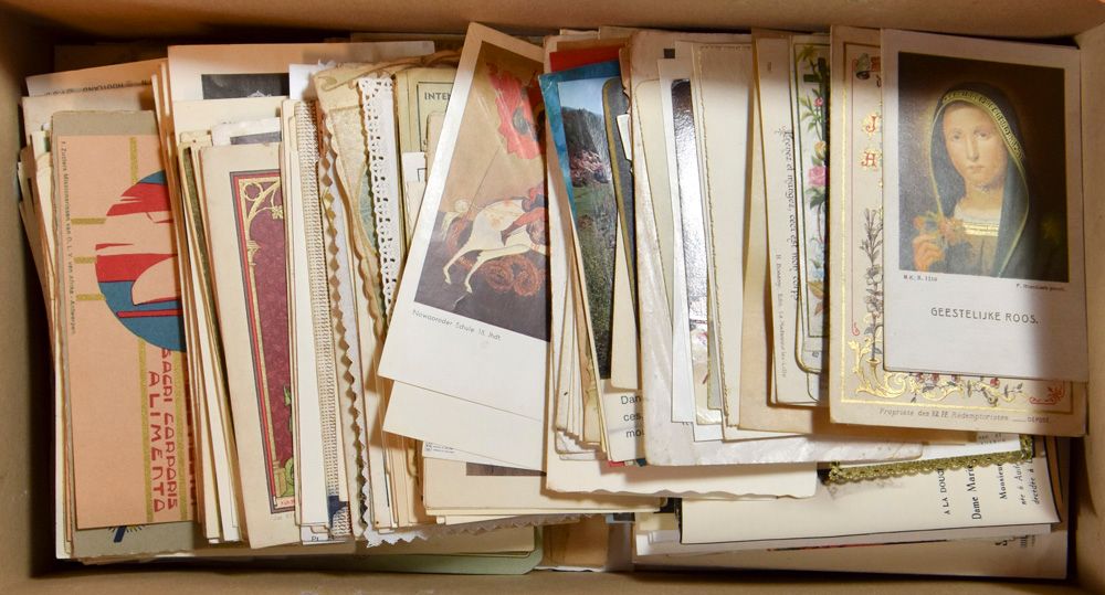 Diverse : Oude menu's, bidprentjes, doodsprentjes, enz... (100 den stuks)