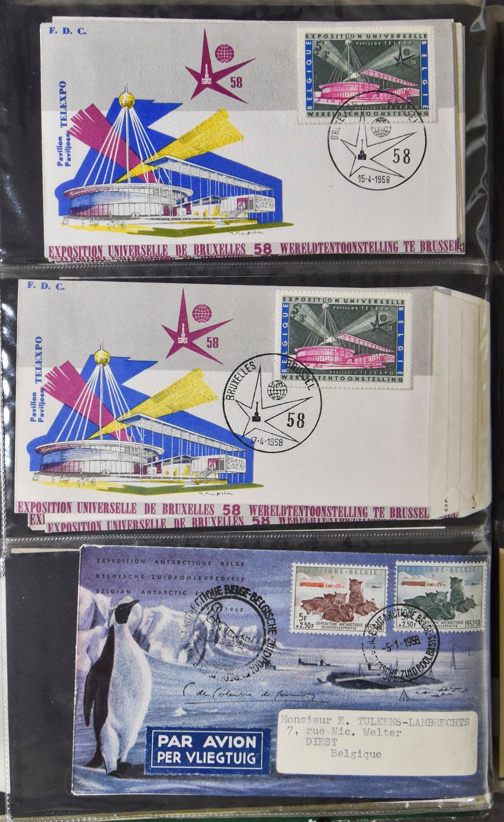 1938/1967 Verzameling FDC's en speciale stempels op omslagen, in album, zm 