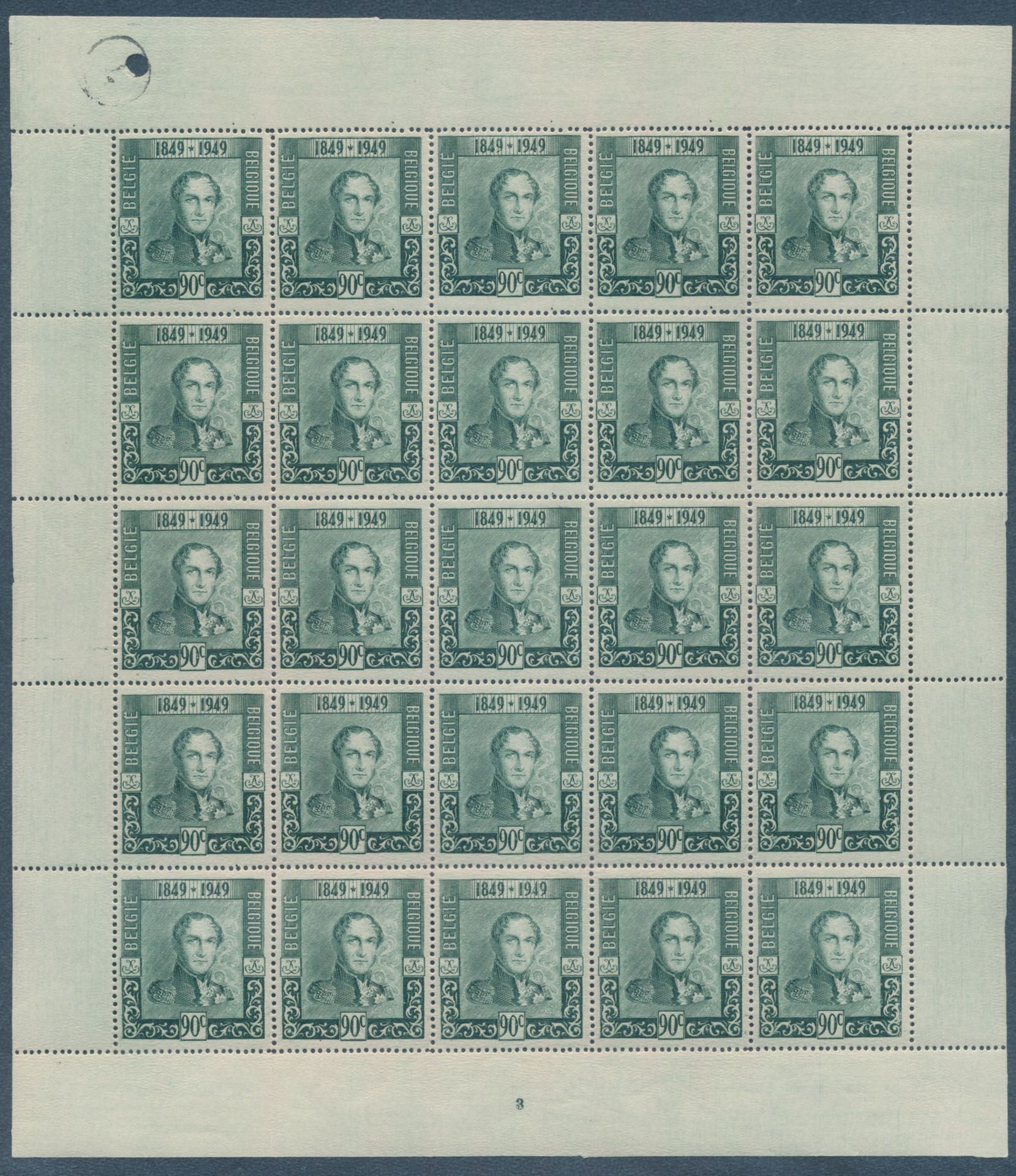 F 807/10 'Full set' (sheetlets of 25) (paper-grain top left margin), here and there left loose on perforation, vf (OBP €525)
