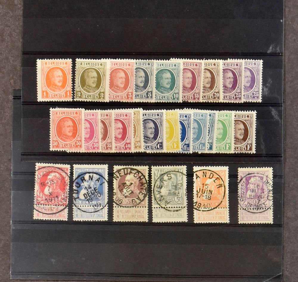 1905/2000, samenstelling diverse uitgiften w.o. Brede baard gest., Houyoux *, Kepi ** (322A roestpunt), Buzin, boekjes, zm/m.