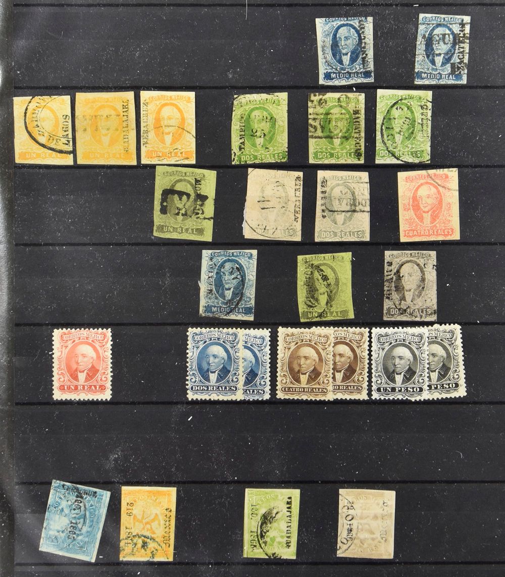 Mexico : 1856/1970 Verzameling vanaf klassiek in ringband incl. LP, dienst, e.a., ook wat poststukken, zm/m/ntz