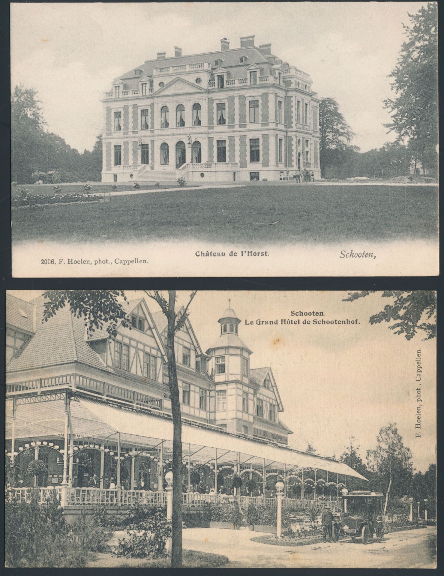 Schoten, alle Hoelen w.o. prachtige dorpszichten met o.a. autokoers Schotenhof, enz. (15 stuks)