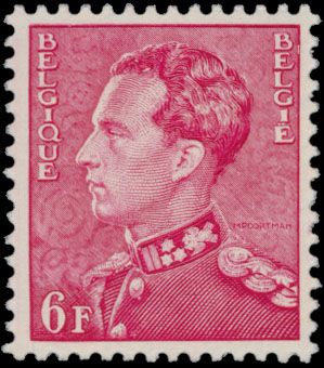 N° 843a '6 Fr bijgewerkte cylinder, diep karmijnrodekleur' zm (OBP € 375)