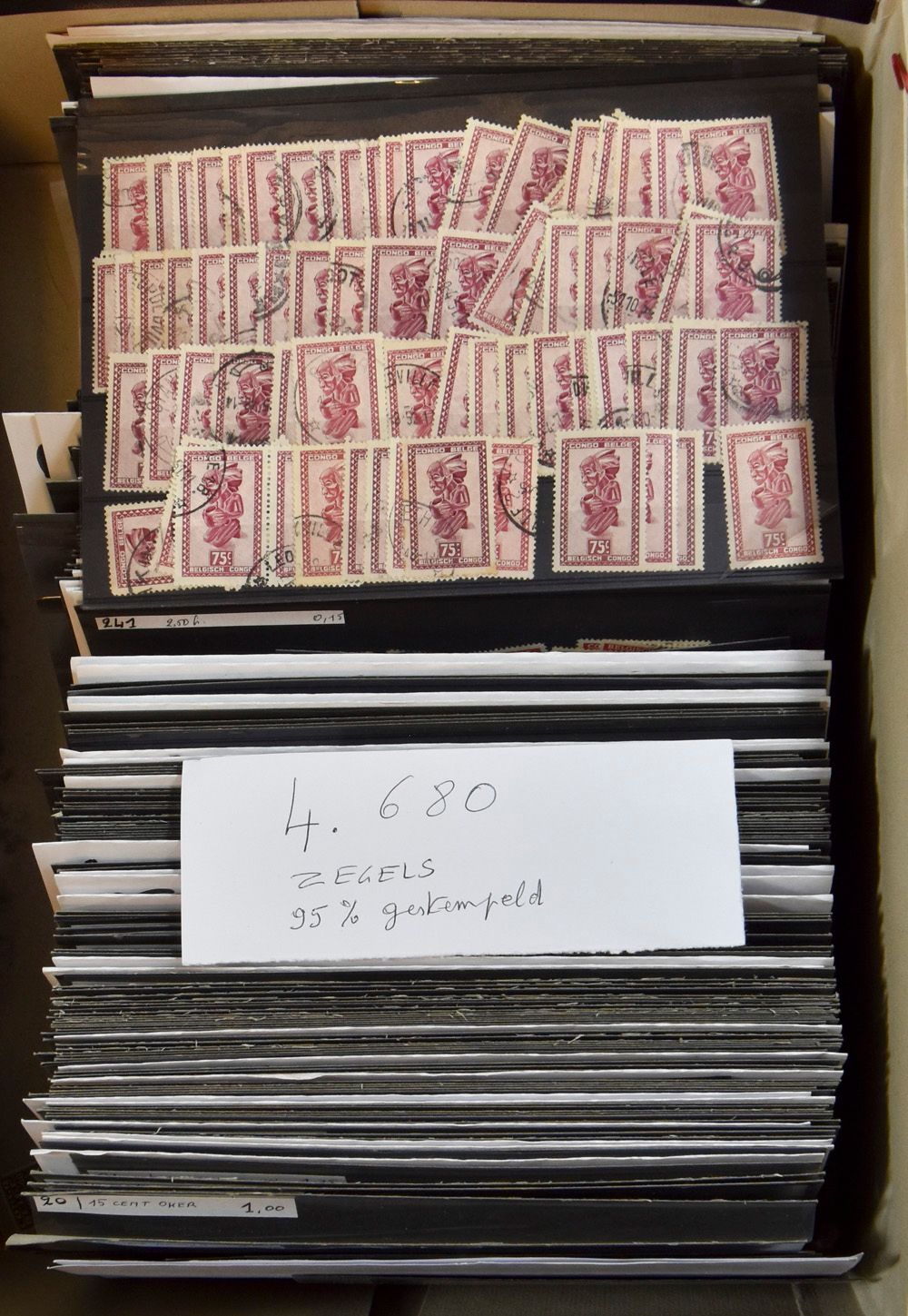1887/1960, large quantity of mainly used stamps of Congo Free State and Belgian Congo, sorted on 337 black stock cards (mainly A5), for details, several nice cancellations, vf/f/to be checked