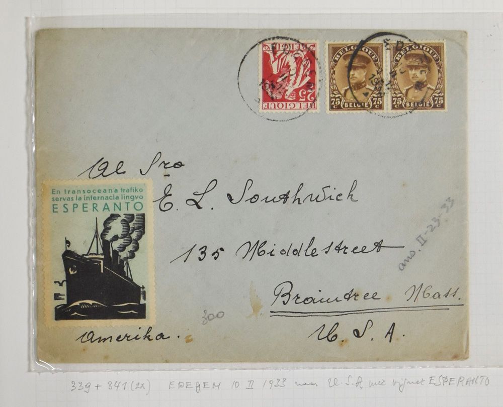 1928/1935, verzameling diverse uitgiften in Universalalbum, w.o.kleine en grote Montenez,, Kepie, met zegels, LX, heel veel poststukken,aangetekende, zm/m.