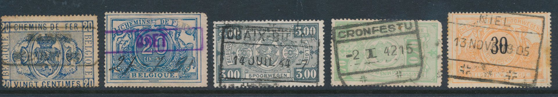 1863/1993, samenstelling diverse uitgiften w.o. spoorweg, in insteekboek, voor de stempelzoeker, zm/m/ntz.