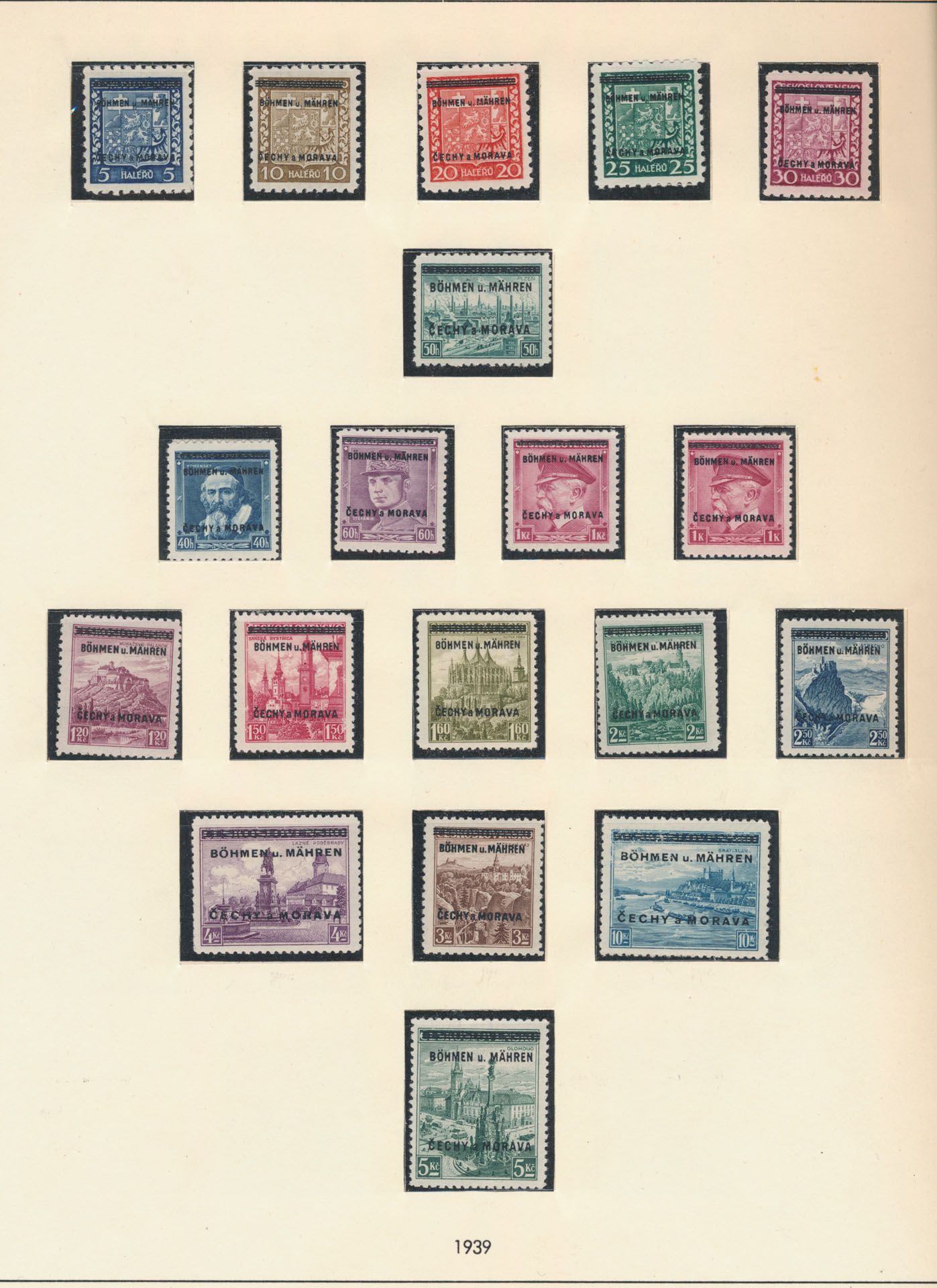 Böhmen und Mähren 1939/45, volledige verzameling op albumbladen, incl strafport, dienst, zm.