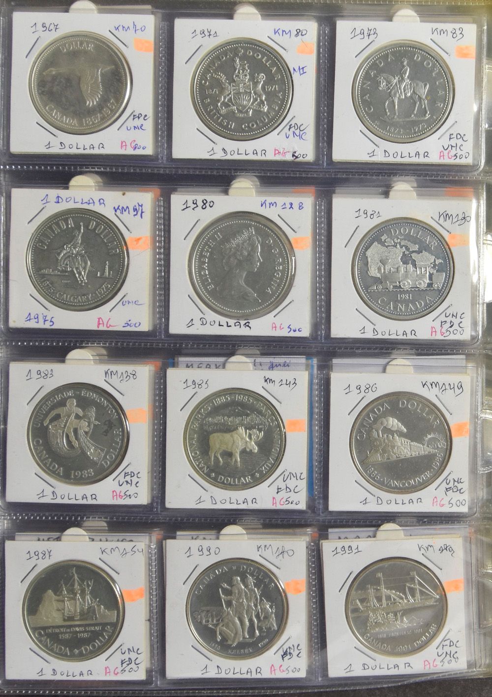 MUNTEN: Canada samenstelling, nettogewicht zilver: 1.060gr.