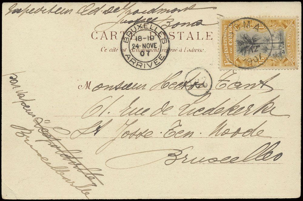 1907 Picture postcard franked with OBP n° 20 