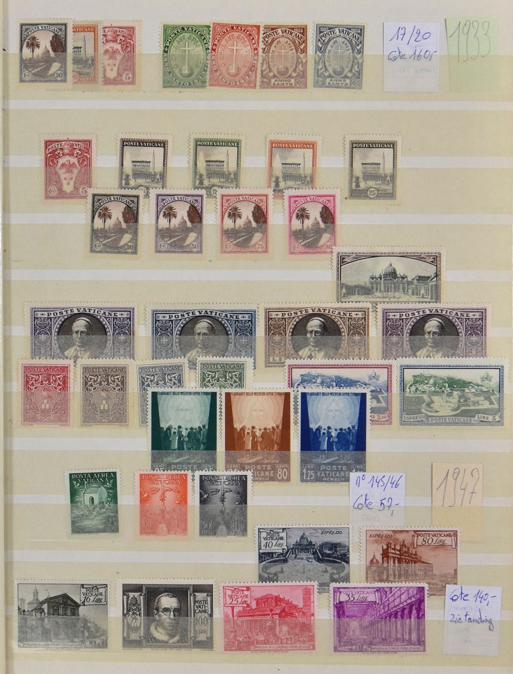 1929/1988 Verzameling in insteekboek met wat dubbels, zm/m