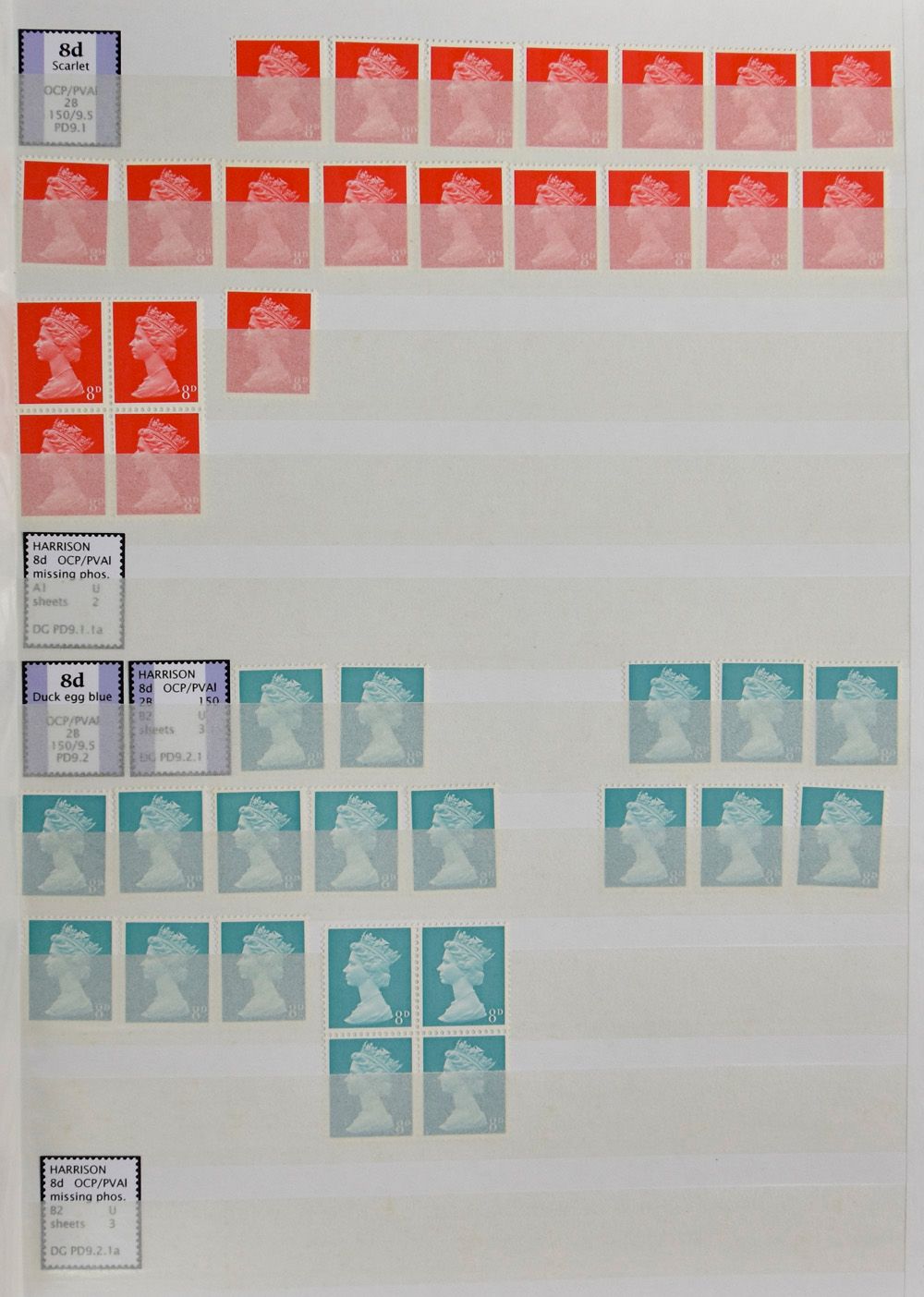 1967/1970 Voorraadboek Machins predecimal gespecialiseerd met zeer veel zegels, zm 