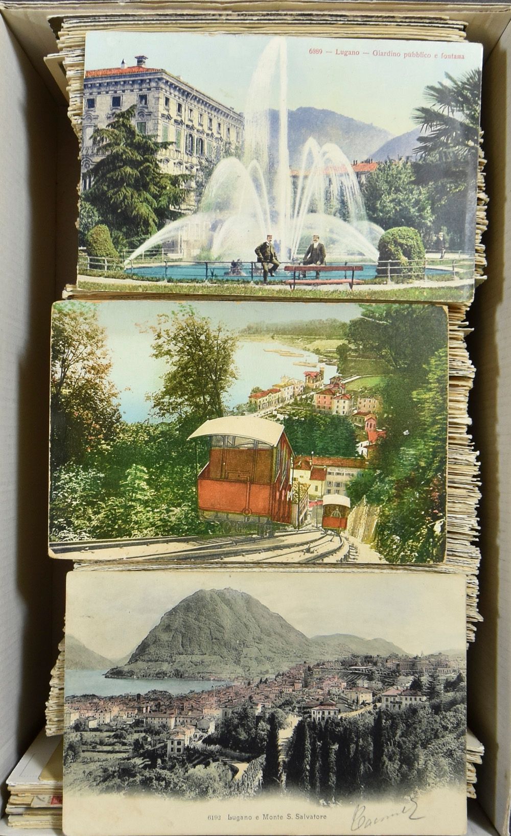 Zwitserland, meer van Lugano, alle oudere kaarten (+/-800 stuks)