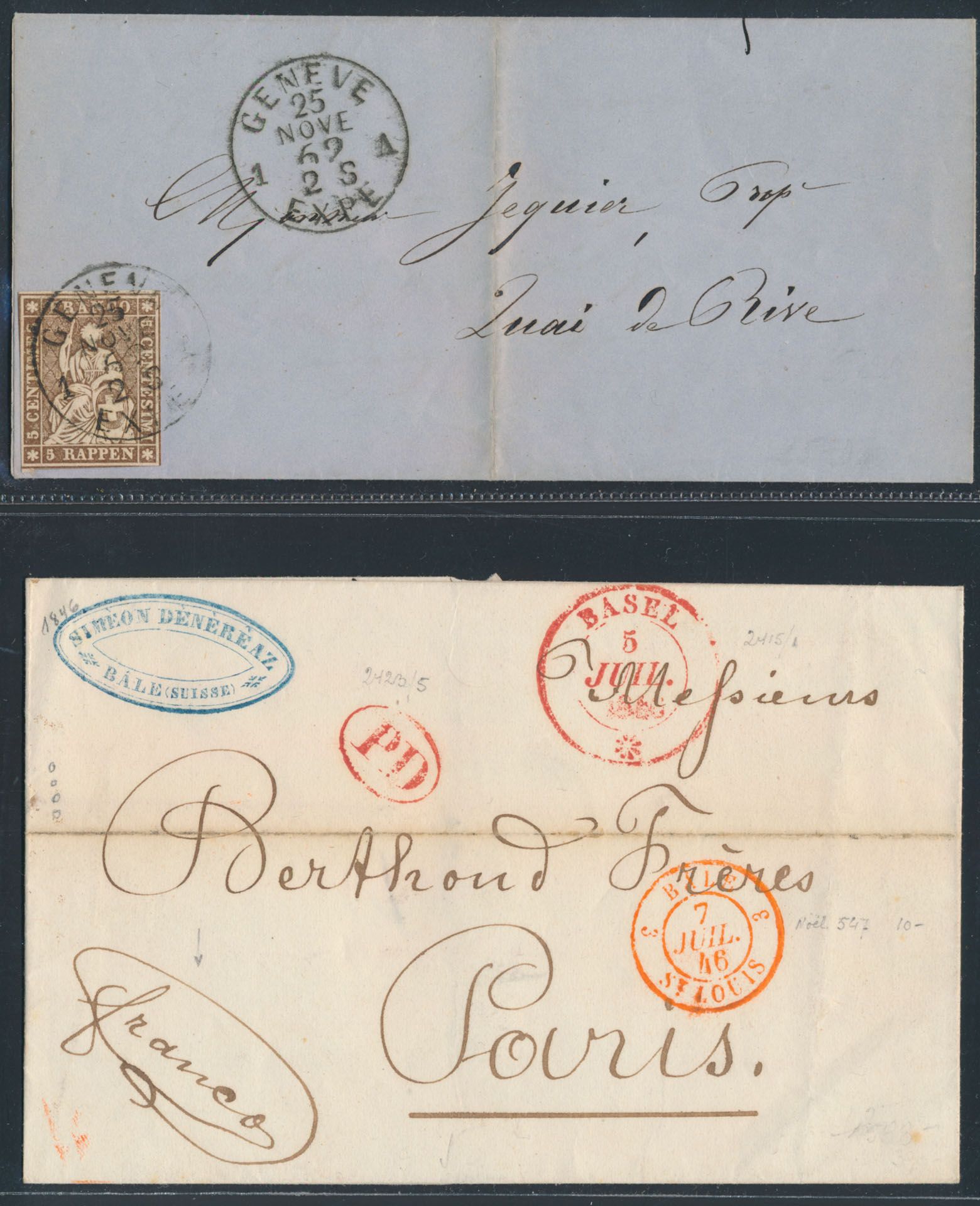 Zusammenstellung von Berlin ** und ERP FDC Ansichtskarten, Schweiz klassische Briefe 1843/1867 und 5 Raketenbriefe inklusive Jubiläum, zm