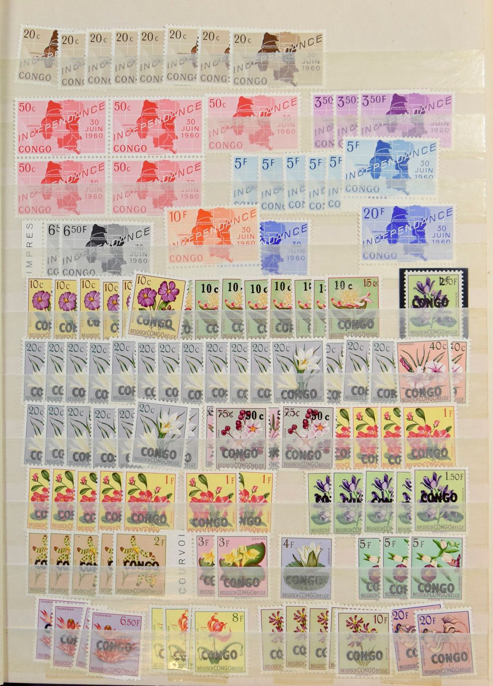 Belgisch-Congo, Ruanda Urundi, Rep. Congo, Zaire, Burundi, Rwanda, Katanga, Sud Kasai, accumulation in 10 books with doubles, cancellations, sets, vf/f/to be checked